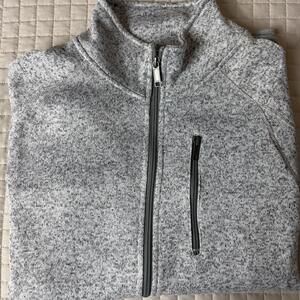 GRUNT STYLE Sweater Jacket Men's Grey Full Zip Heathered Zipper Pockets Size M